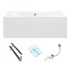 Besco wanna prostokątna Vitae 180x80 z białą obudową, syfonem i nóżkami