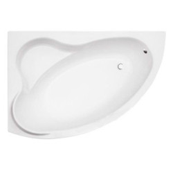 Besco wanna asymetryczna Ada lewa 160x100 z białą obudową, parawanem i syfonem chrom