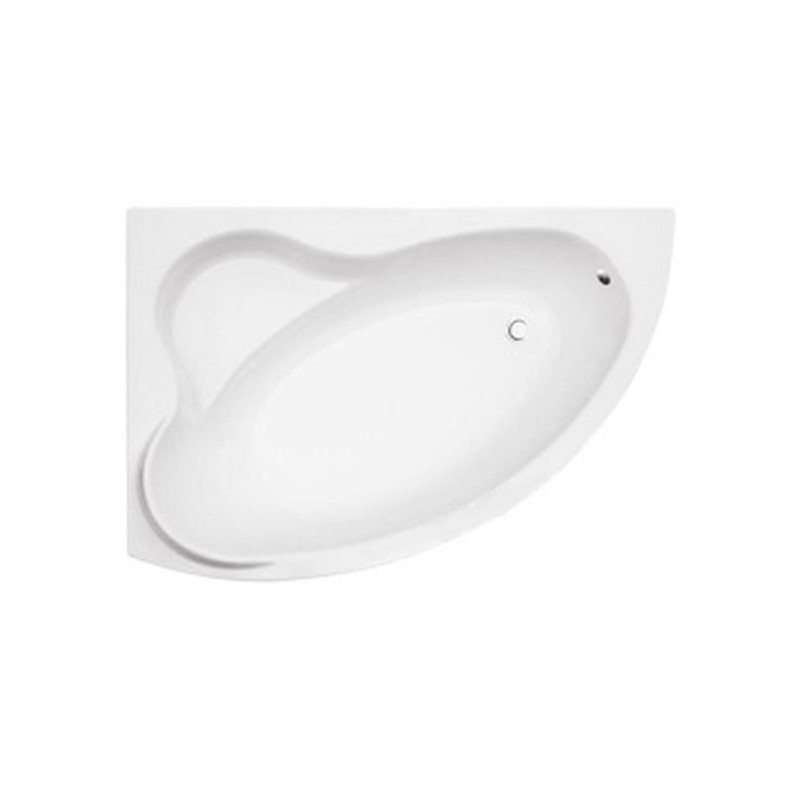 Besco wanna asymetryczna Ada lewa 160x100 z białą obudową, parawanem i syfonem chrom