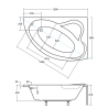 Besco wanna asymetryczna Ada prawa 140x90 z syfonem i nóżkami