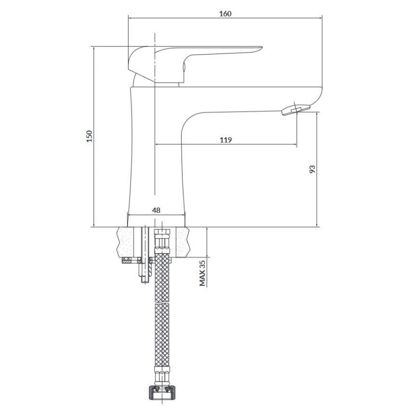 Cersanit City bateria umywalkowa  chromowana