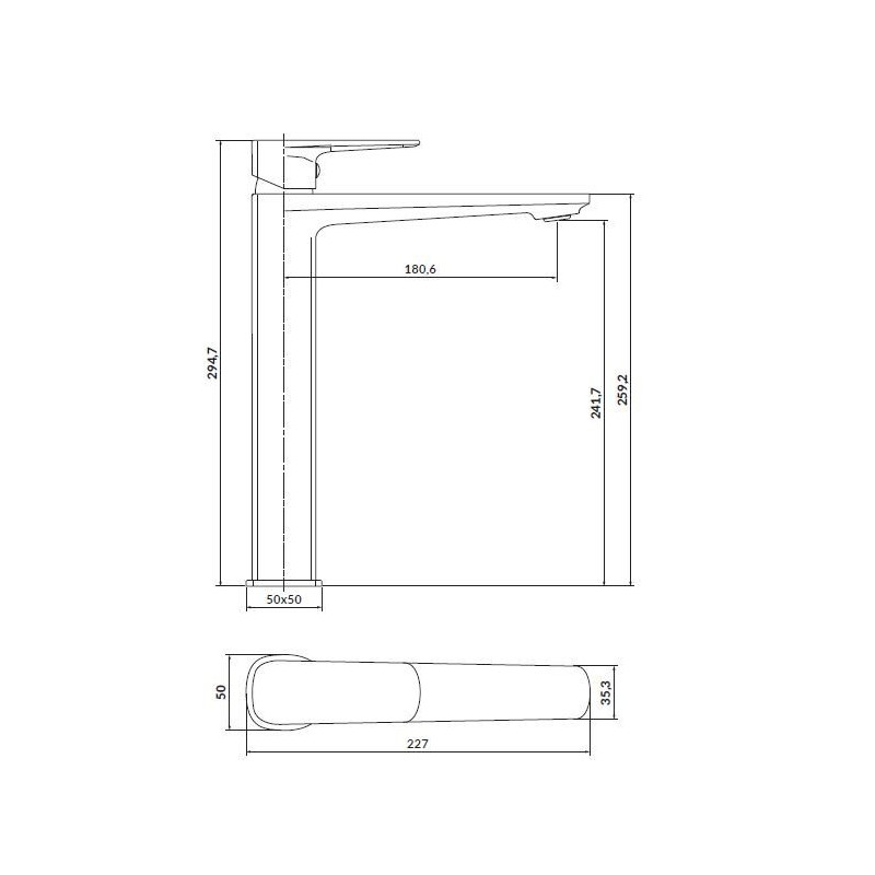 Cersanit Larga bateria wysoka umywalkowa chromowana