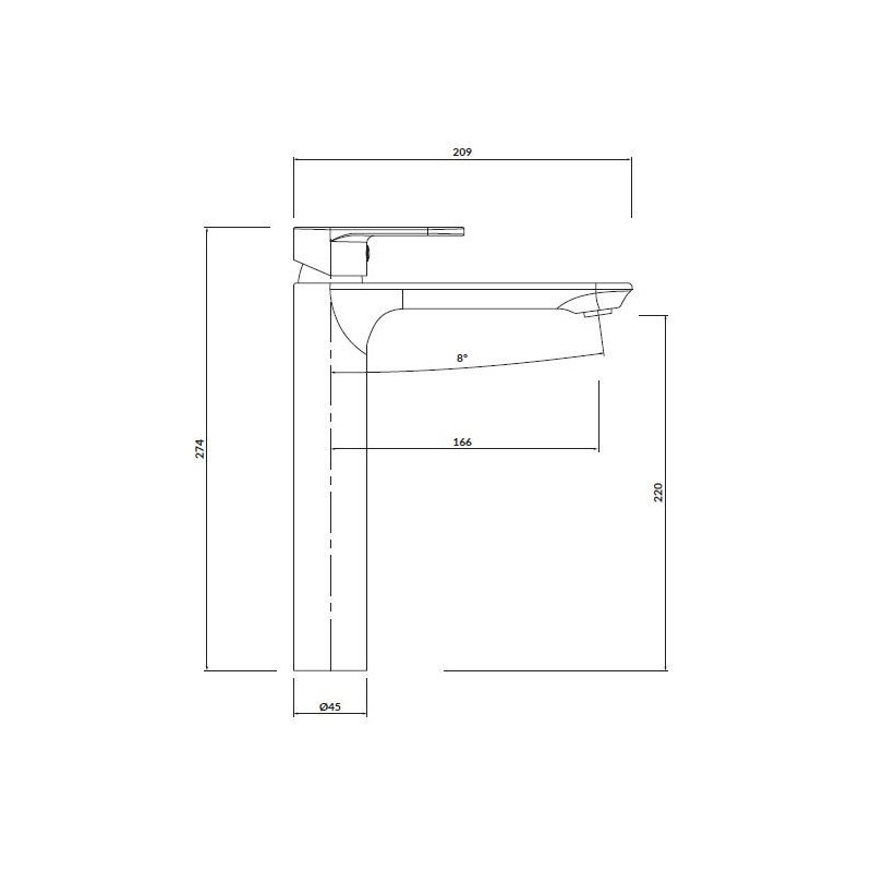 Cersanit Crea bateria umywalkowa chromowana
