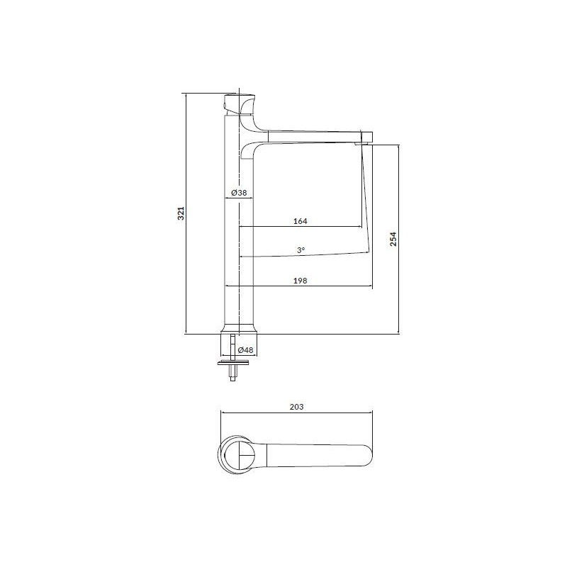 Cersanit Inverto bateria wysoka umywalkowa chrom