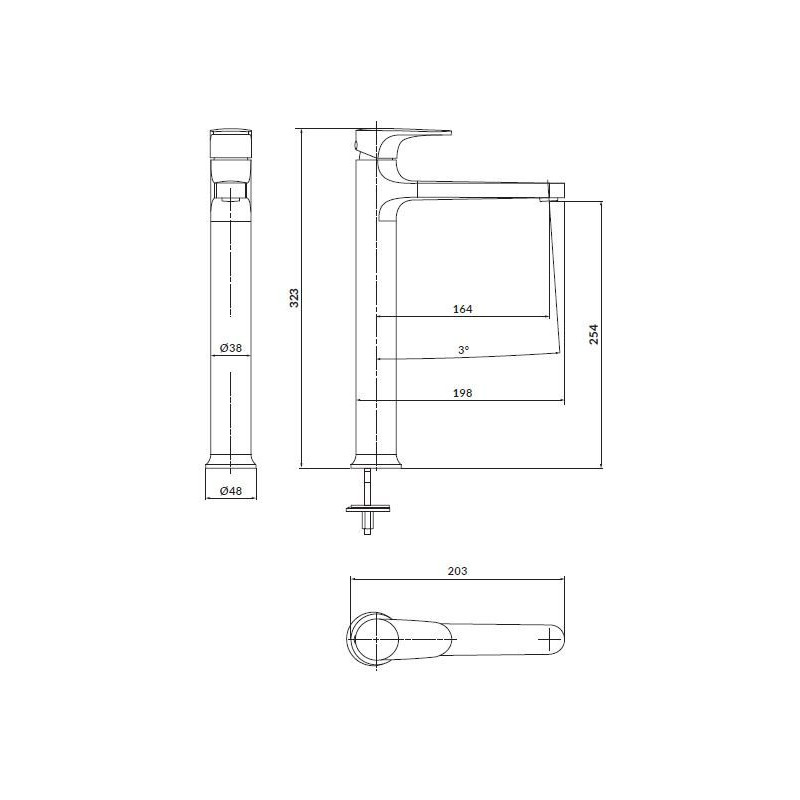 Cersanit Inverto bateria wysoka umywalkowa chrom
