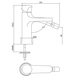 Cersanit Inverto bateria bidetowa chrom