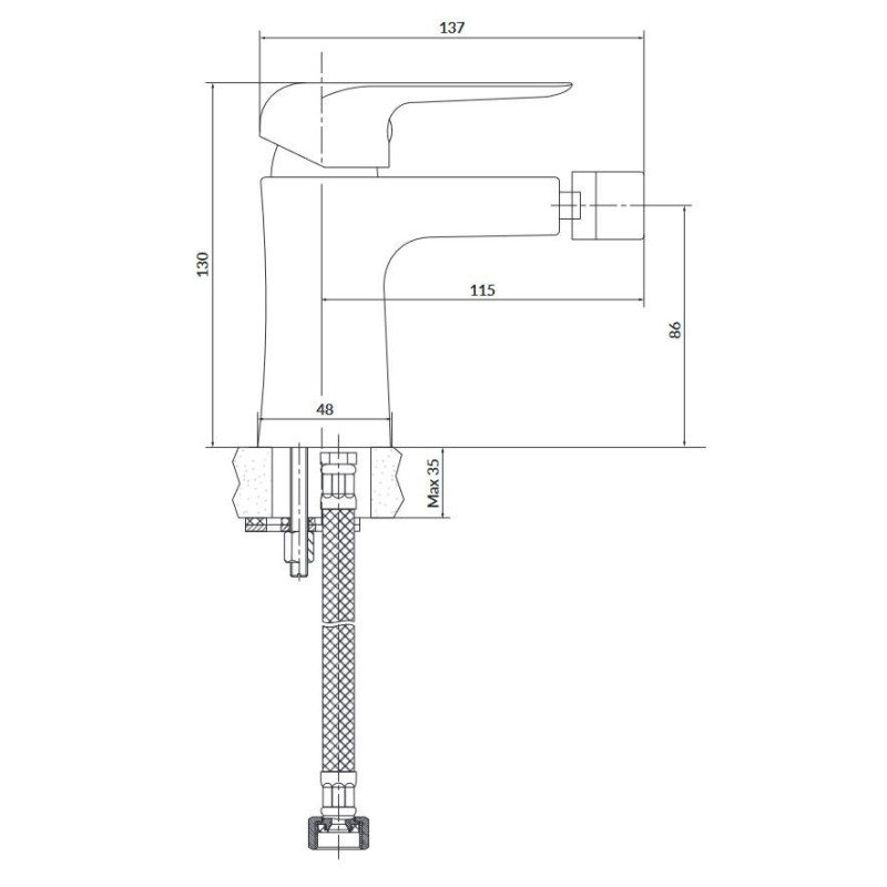 Cersanit City bateria bidetowa chromowana