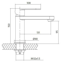 Cersanit ELIO bateria umywalkowa chromowana