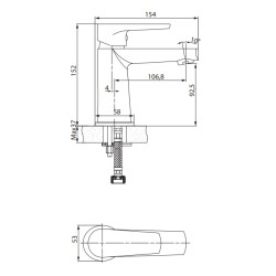 Cersanit Moduo bateria umywalkowa czarna