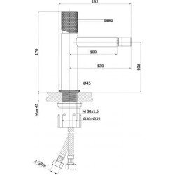Cersanit Zen bateria bidetowa czarna