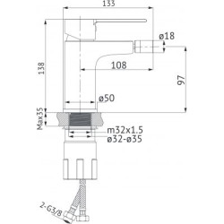 Cersanit Virgo bateria bidetowa chromowana