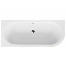 Besco wanna asymetryczna Avita lewa 160x75 z czarną obudową, syfonem i nóżkami