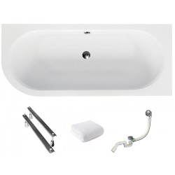 Besco wanna asymetryczna Avita prawa 170x75 z syfonem i nóżkami