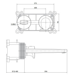 Cersanit Inverto bateria umywalkowa podtynkowa chrom