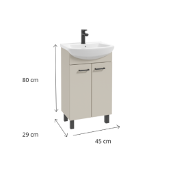 Szafka łazienkowa z umywalką defra Novelty D50 kaszmir