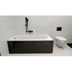 Besco wanna prostokątna Bona 180x80 z syfonem chrom i nóżkami