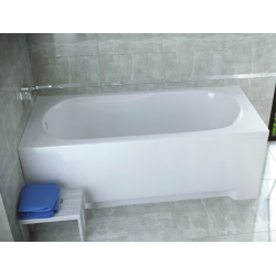 BESCO Wanna 170x70 Bona z białą obudową, syfonem chrom i nóżkami