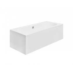 Besco wanna prostokątna Vitae 180x80 z białą obudową, syfonem chrom i nóżkami