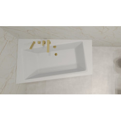 Besco wanna asymetryczna Infinity prawa 150x90 z syfonem chrom i nóżkami