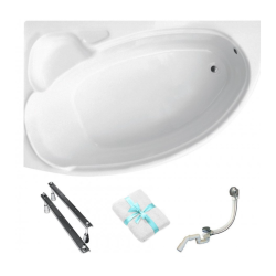 Besco wanna asymetryczna Finezja Nova lewa 155x95 z syfonem chromi nóżkami