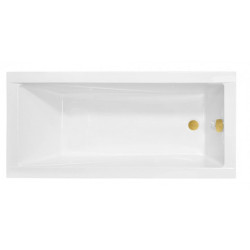 Besco wanna prostokątna Modern 150x70 ze złotym syfonem i nóżkami