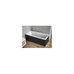 Besco wanna prostokątna Modern 150x70 z czarną obudową, syfonem chrom i nóżkami