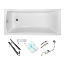 Besco Wanna prostokątna Optima Premium 170x70 z syfonem i nóżkami