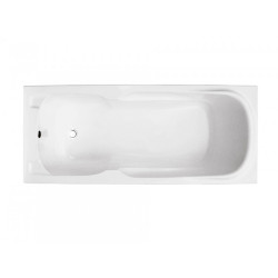 Besco Wanna prostokątna Majka Nova 120x70 z białą obudową, syfonem i nóżkami