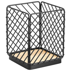 Laveo Oslo stojak na sztućce czarna/ brązowe