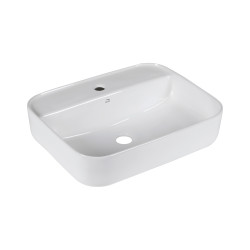 Laveo Mogami umywalka nablatowa ceramiczna biała