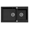 Laveo Milos zlewozmywak granitowy czarne 860x497 2-komorowy