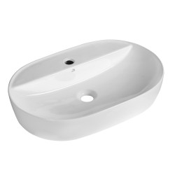 Laveo Lomami umywalka nablatowa ceramiczna biała