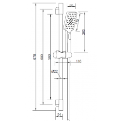 Invena Midnight zestaw natryskowy na drążku black gold rose