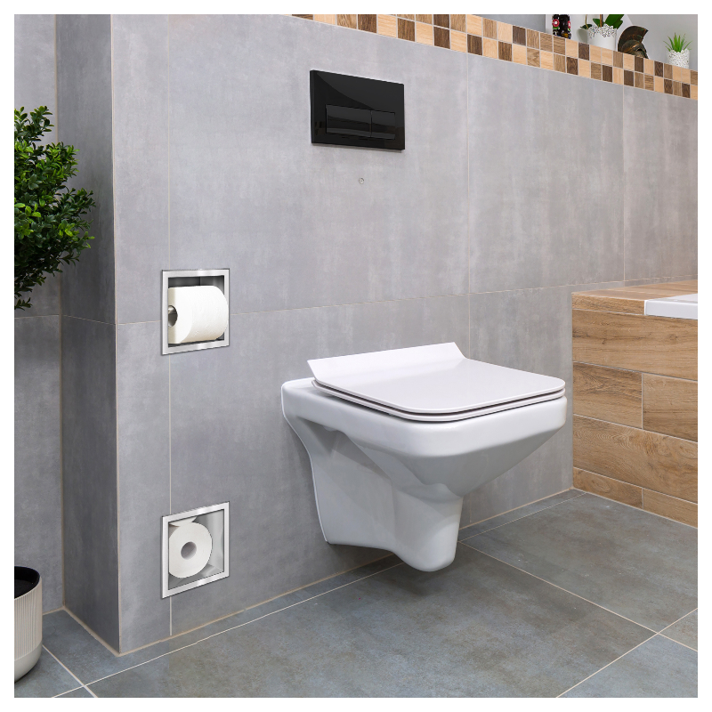 Uchwyt wnękowy na papier toaletowy z zapasem  Wall - Box Paper 2 Inox