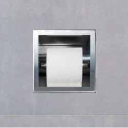 Uchwyt wnękowy na papier toaletowy z zapasem  Wall - Box Paper 2 Inox