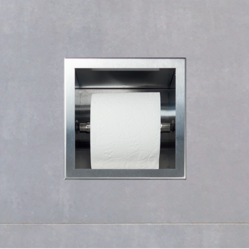 Uchwyt wnękowy na papier toaletowy z zapasem  Wall - Box Paper 2 Inox