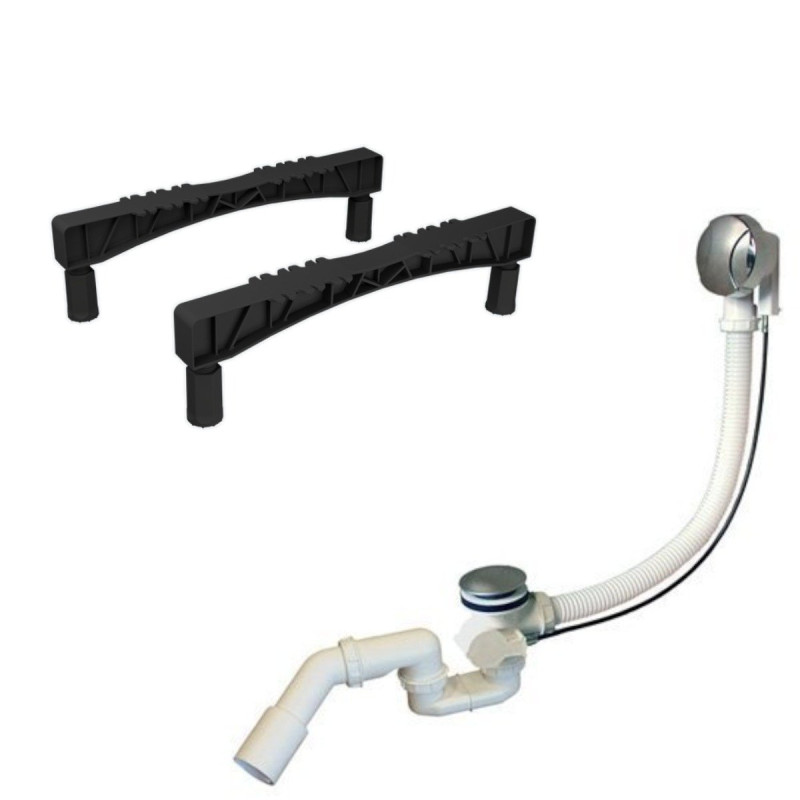 Excellent Savia wanna prostokątna 150x70 cm  biały połysk syfon i nogi