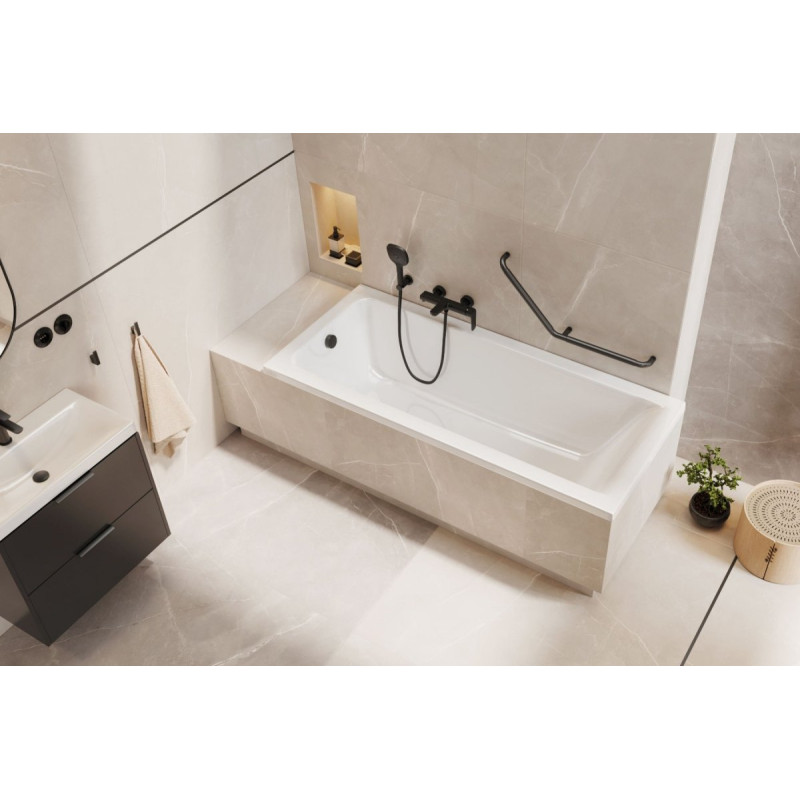 Excellent Savia wanna prostokątna 150x70 cm  biały połysk syfon i nogi