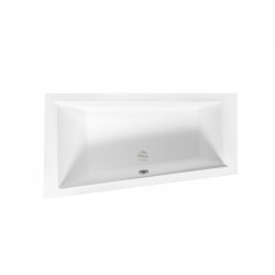 Besco wanna asymetryczna Intima lewa 160x90 z czarną obudową, syfonem chrom i nóżkami