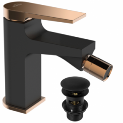 Invena Midnight bateria bidetowa Black/ Gold Rose