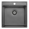 Laveo Besos zlewozmywak stalowy grafit len 490x480 1-komorowy