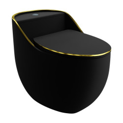Lavita Kompakt WC SILIA RIM Black/Gold Line bezrantowy z deską wolnoopadającą