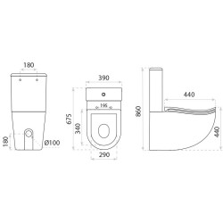 Lavita Miska wisząca Lavita ERGOSEAT 3.0 bezrantowa wirowa z deską