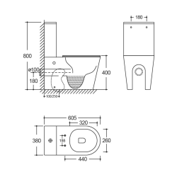 Kompakt WC bezrantowy LAVITA NEPTUN 3.0 wirowy z deską wolnoopadającą