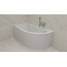 Besco wanna asymetryczna Praktika lewa 140x70 z białą obudową, syfonem i nóżkami