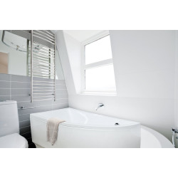 Besco wanna asymetryczna Praktika lewa 140x70 z białą obudową, syfonem i nóżkami