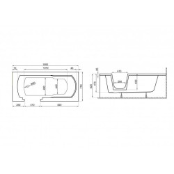 Polimat wanna  Vovo 150x75 z drzwiczkami dla osób starszych do zabudowy