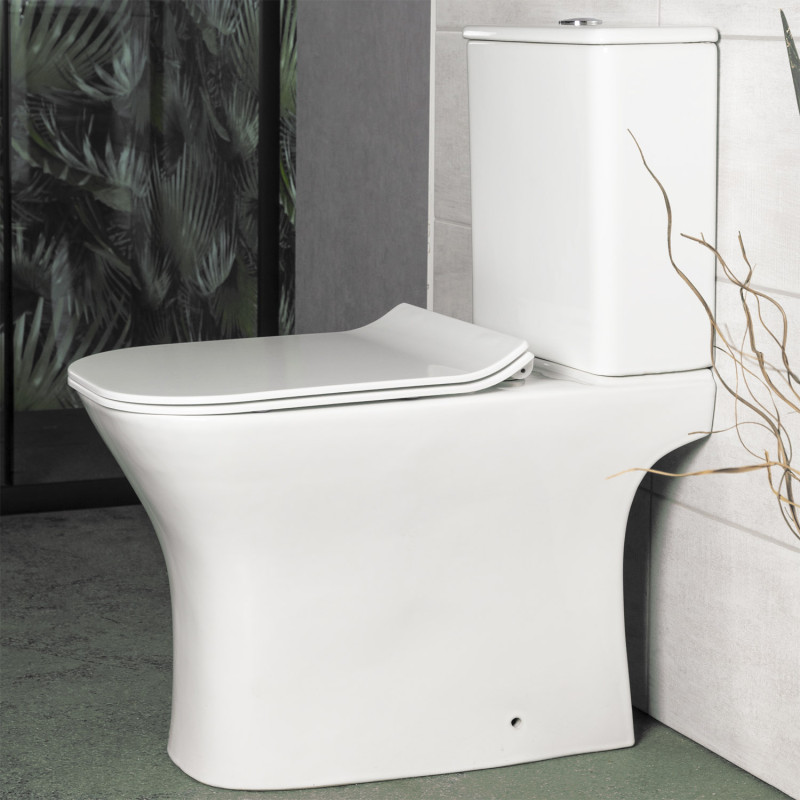 Kompakt WC bezkołnierzowy KAMET odpływ poziomy z deską wolnoopadającą