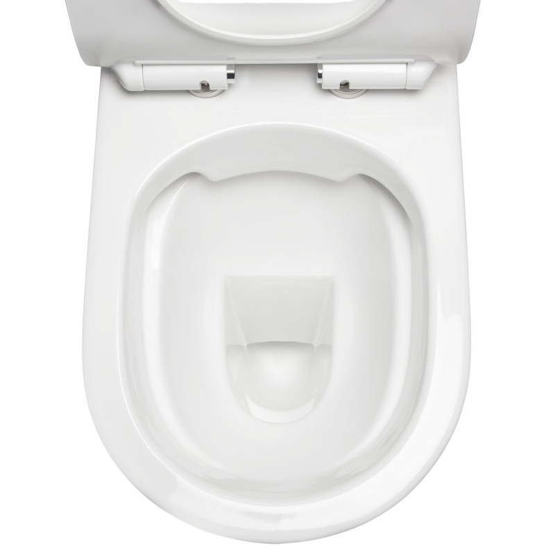 Kompakt WC bezkołnierzowy Makalu odpływ poziomy z deską wolnoopadającą