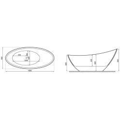 Wanna wolnostojąca akrylowa Zoe 180x80 cm biała